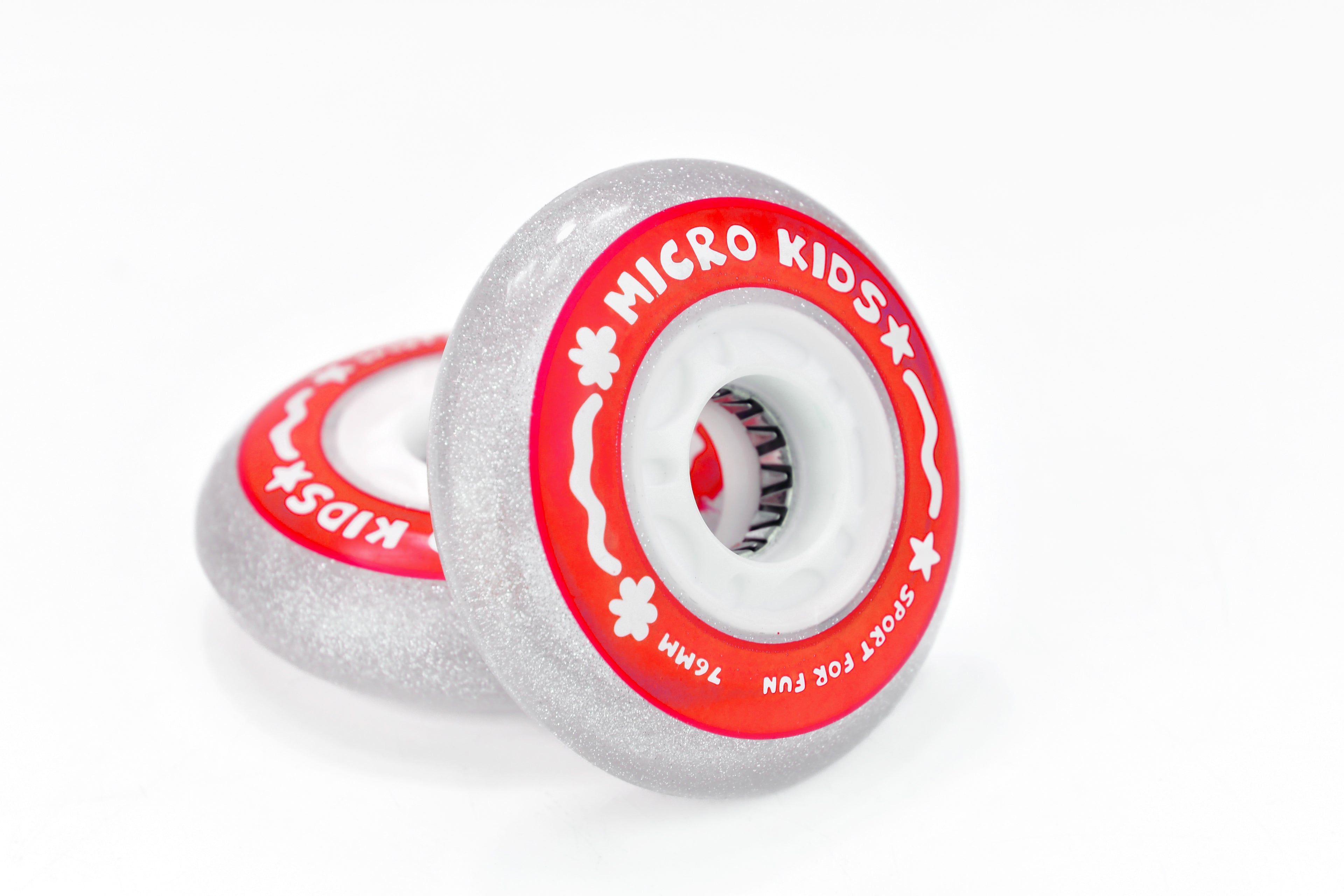 Flash Wheels for Kids Skates – 70mm Light-Up PU Wheels | Red & Blue | Skates.pk