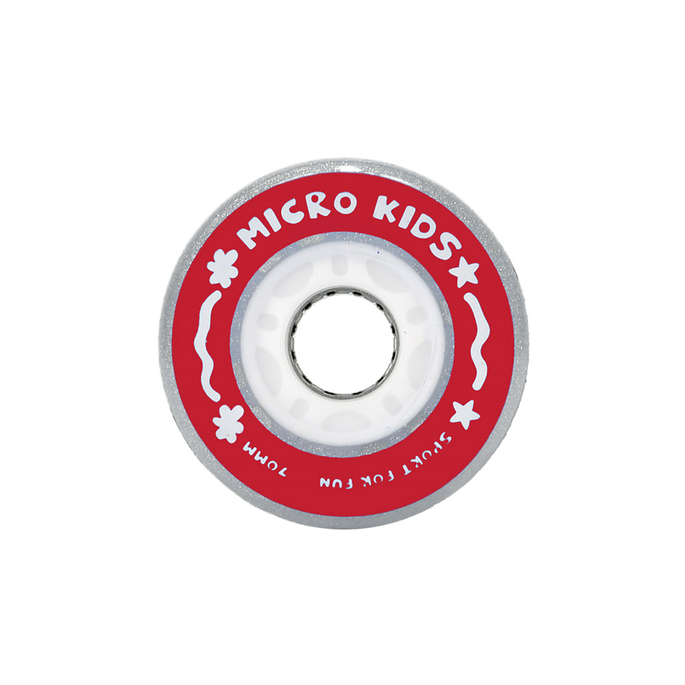 Flash Wheels for Kids Skates – 70mm Light-Up PU Wheels | Red & Blue | Skates.pk