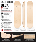7-Layer 100% Canadian Maple Skateboard Deck – Professional 7-Ply Skateboard Deck